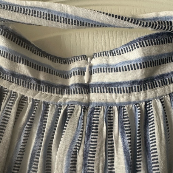 Gap Women's Blue White Stripe Spring Summer Midi Skirt Tie Waist Pockets Sz 16 - Picture 7 of 10